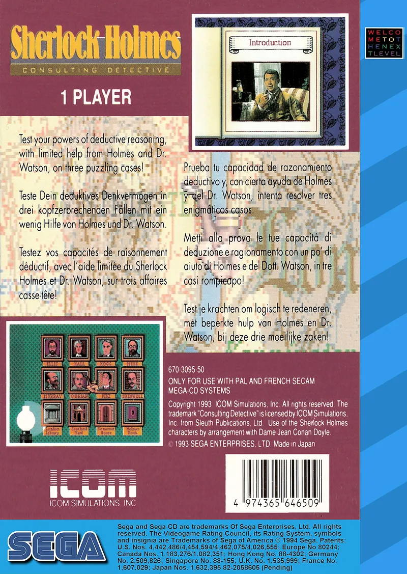 Sherlock Holmes: Consulting Detective box back