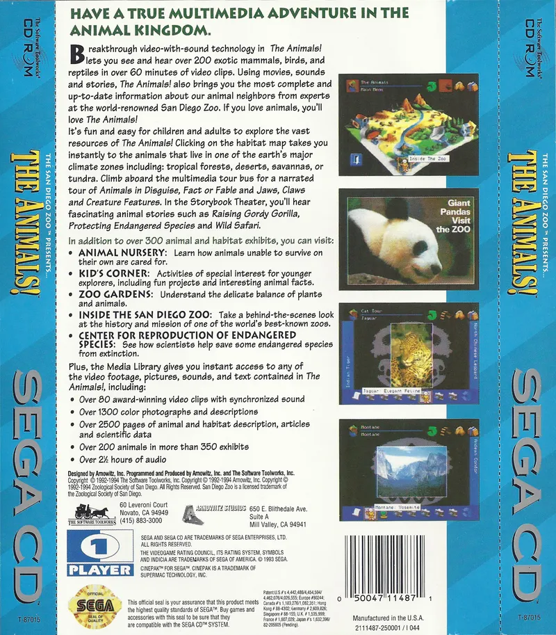 The Animals! box back
