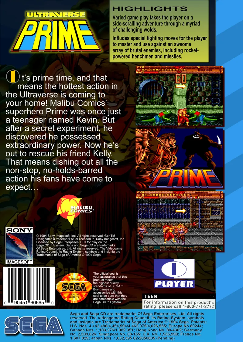 Ultraverse Prime / Microcosm box back