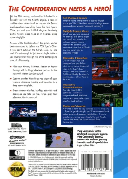 Wing Commander box back