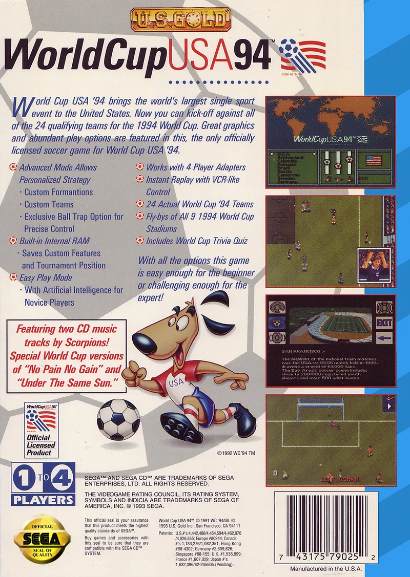 World Cup USA '94 box back