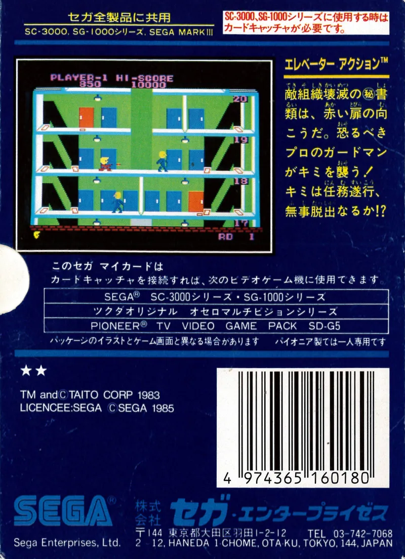 Elevator Action box back