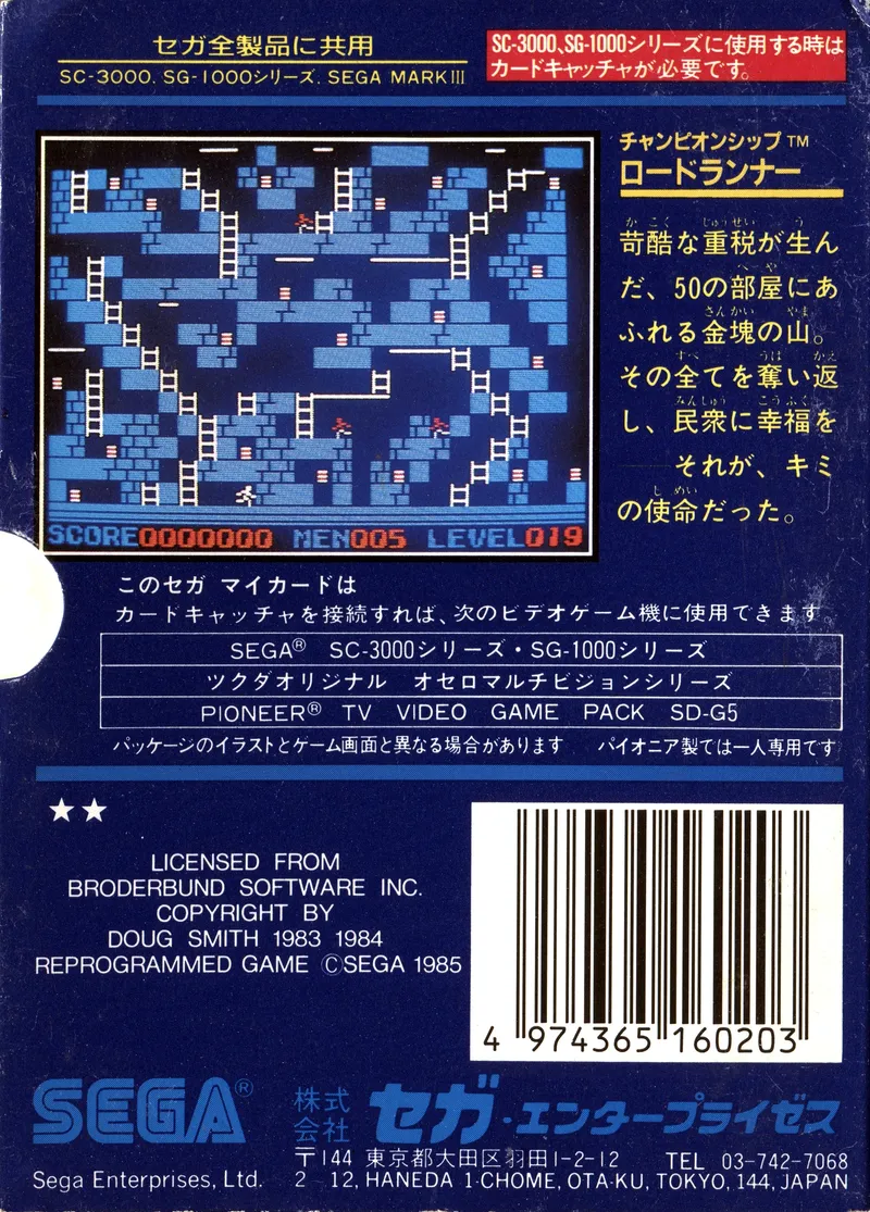 Championship Lode Runner box back