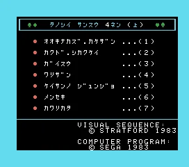Backdrop artwork for Tanoshii Sansuu - Shougaku 4-Nen Jou (Japan) (SC-3000)