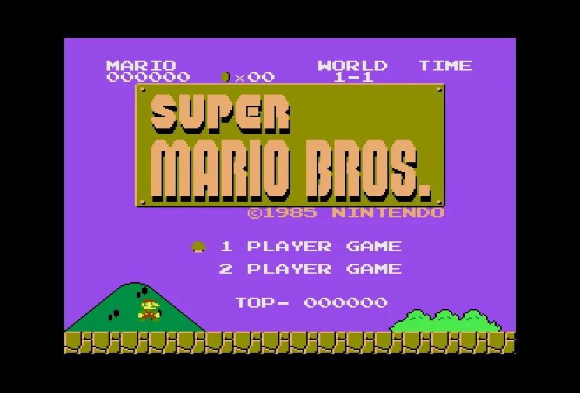 Backdrop artwork for Super Mario Bros.