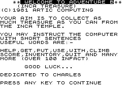 Adventure B Inca curse screenshot