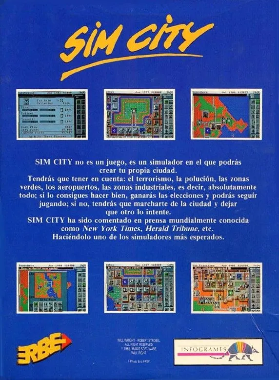 Sim City box back