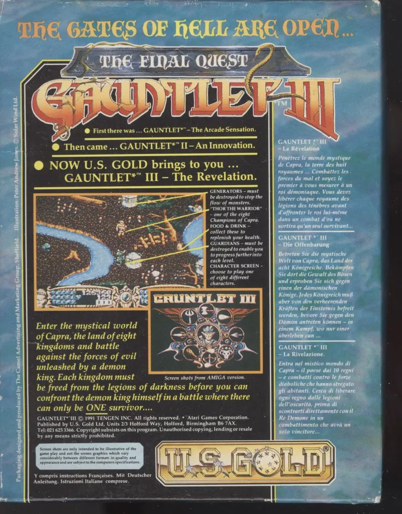Gauntlet III: The Final Quest box back