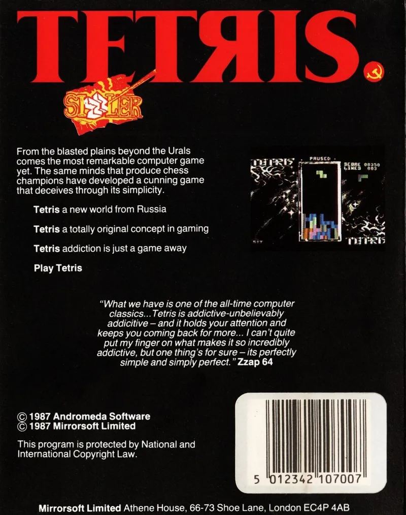 Tetris box back