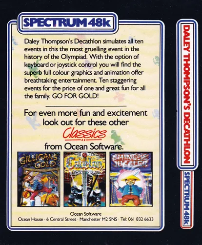 Daley Thompson's Decathlon box back