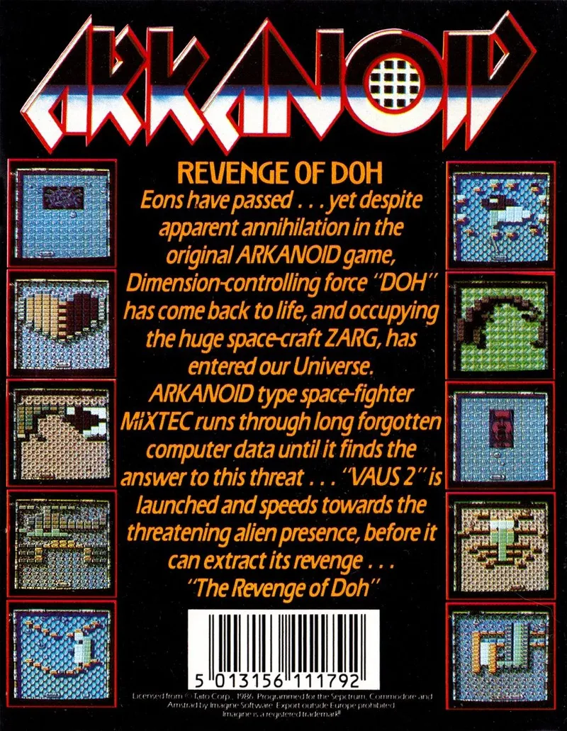Arkanoid: Revenge of Doh box back