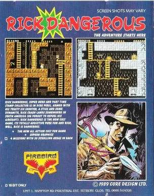 Rick Dangerous box back