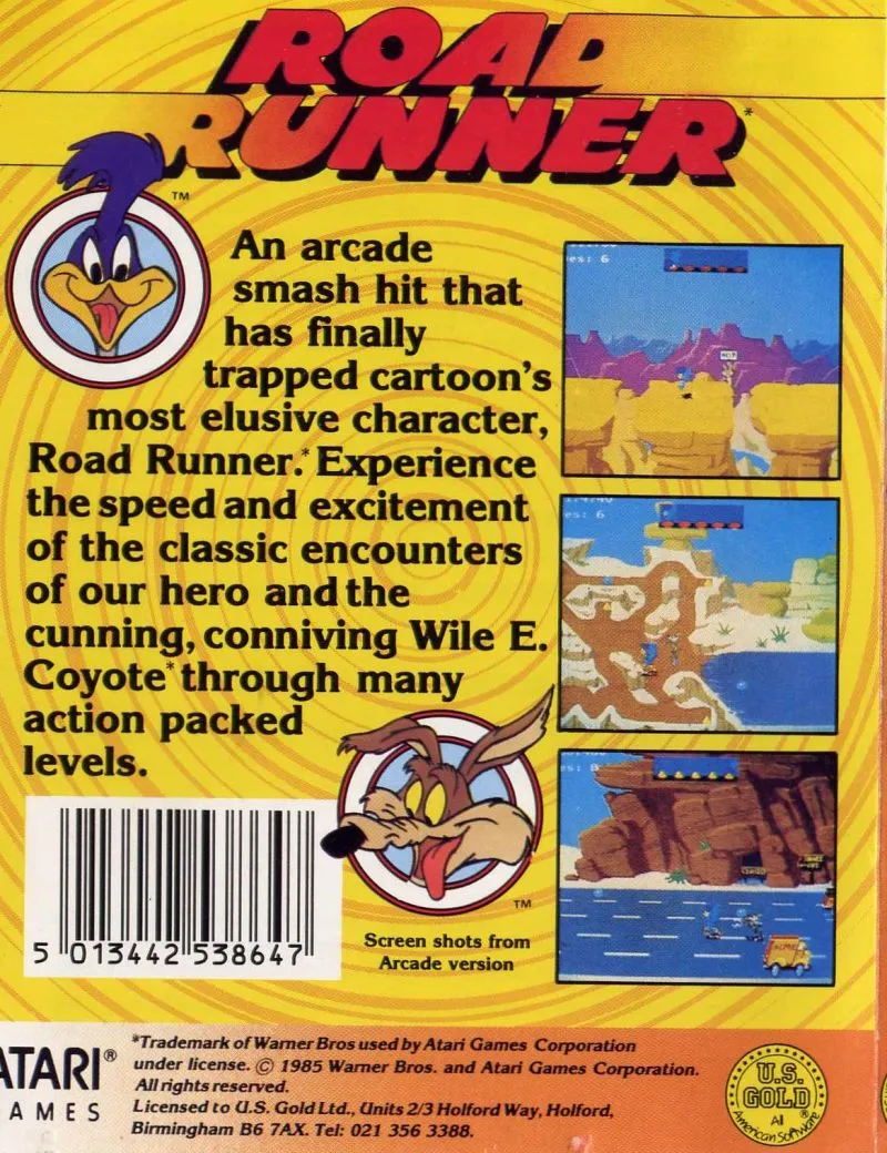 Road Runner box back