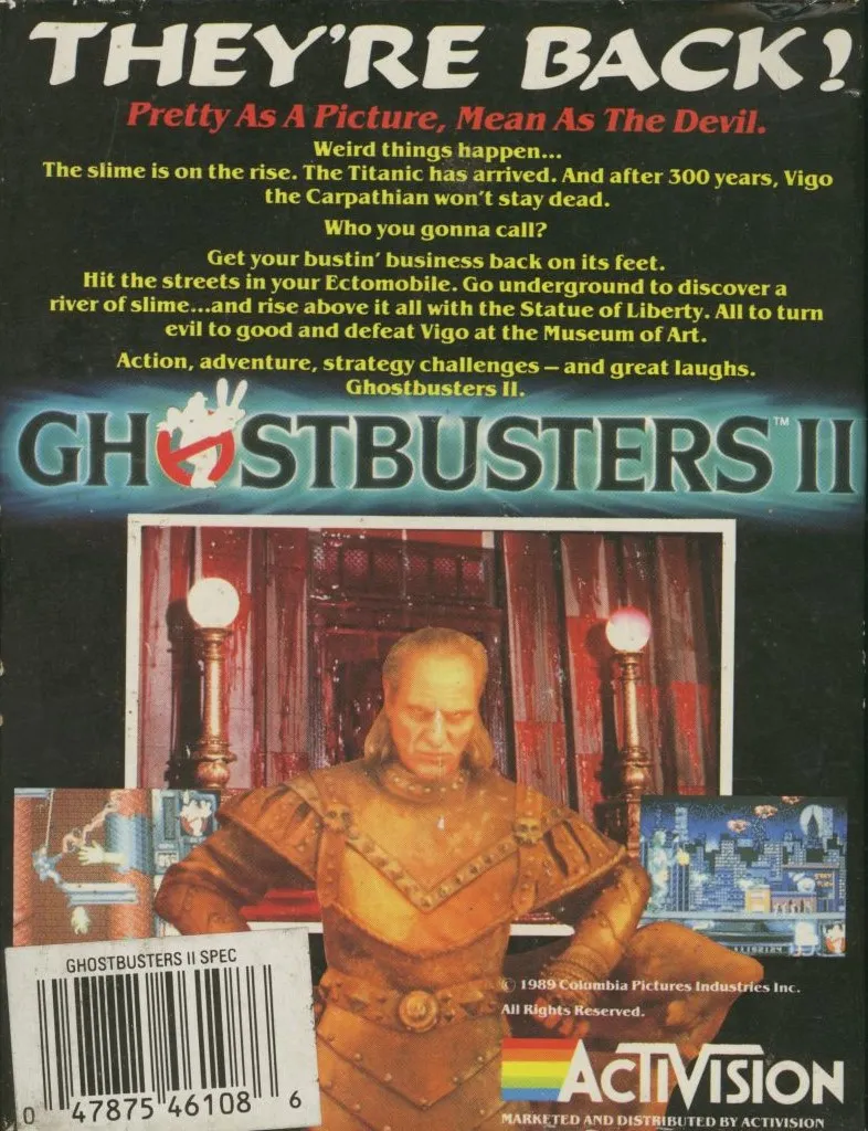 Ghostbusters II box back