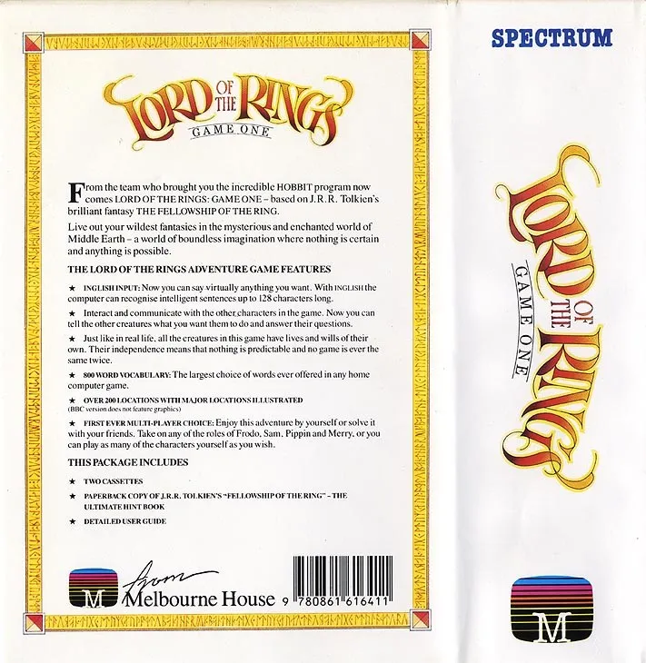 Lord of the Rings: Game One box back