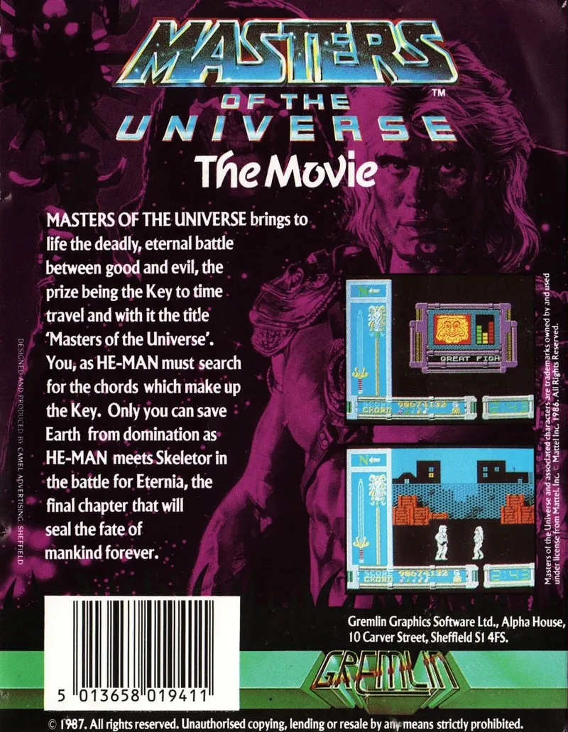 Masters of the Universe: The Movie box back
