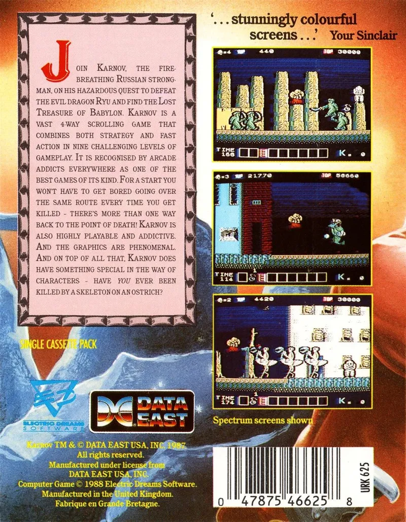 Karnov box back