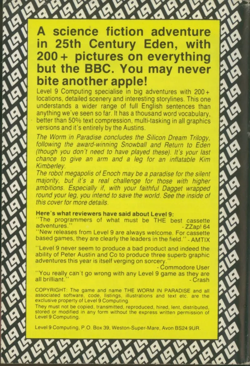 The Worm in Paradise box back