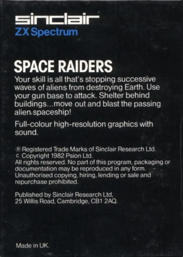 Space Raiders box back