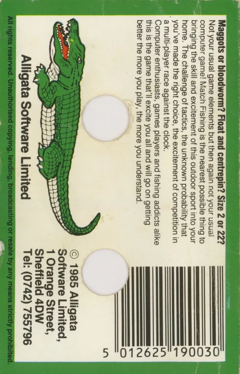 Jack Charlton's Match Fishing box back