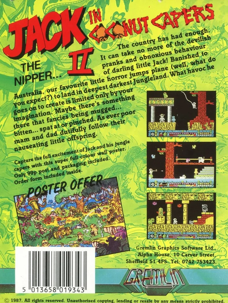 Jack the Nipper... II in Coconut Capers box back