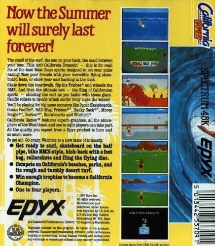 California Games box back