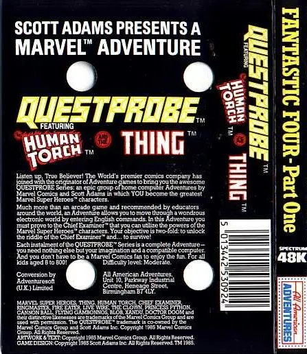Questprobe featuring Human Torch and the Thing box back