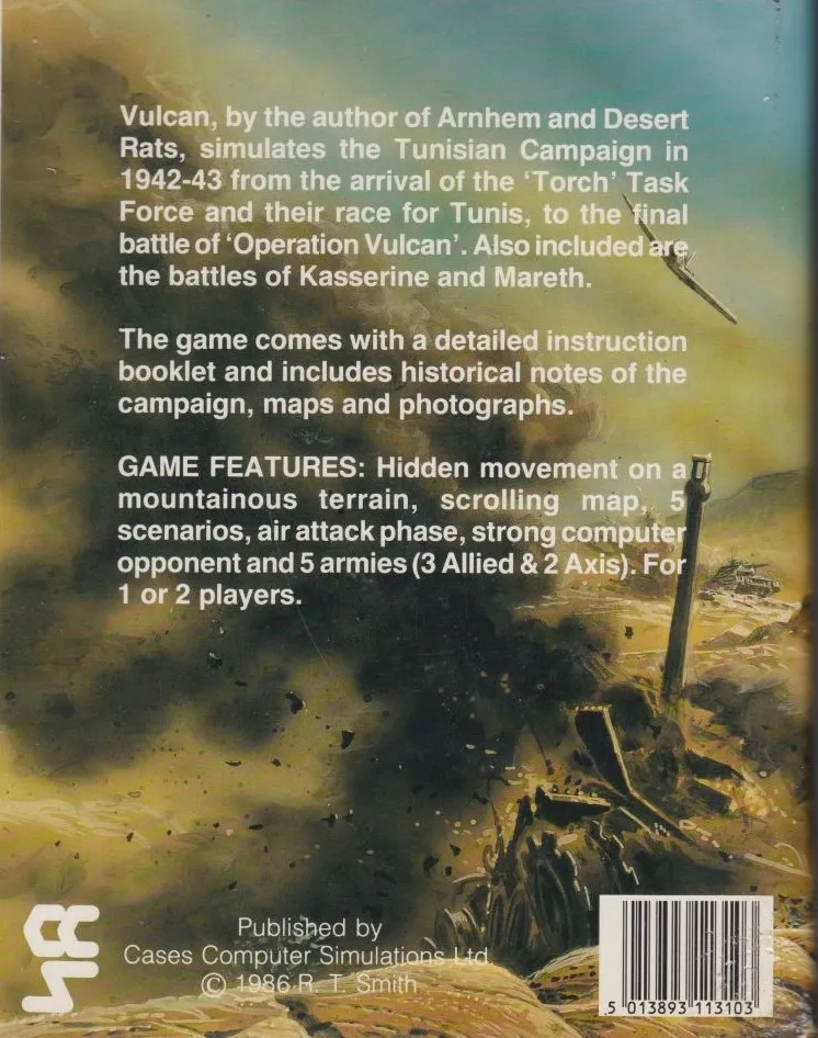Vulcan: The Tunisian Campaign box back