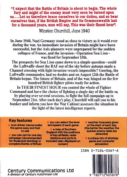 Their Finest Hour box back