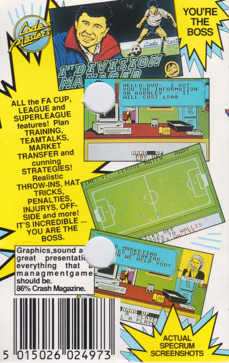 1st Division Manager box back