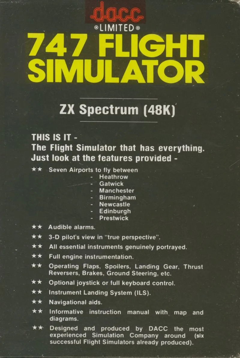 747 Flight Simulator box back