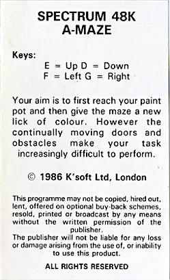 A-Maze box back