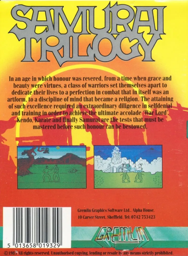 Samurai Trilogy box back