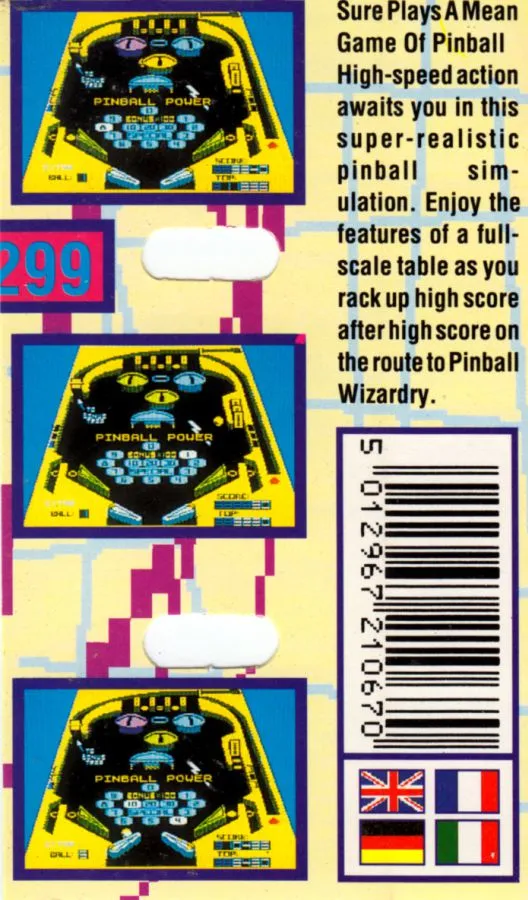3-D Pinball box back