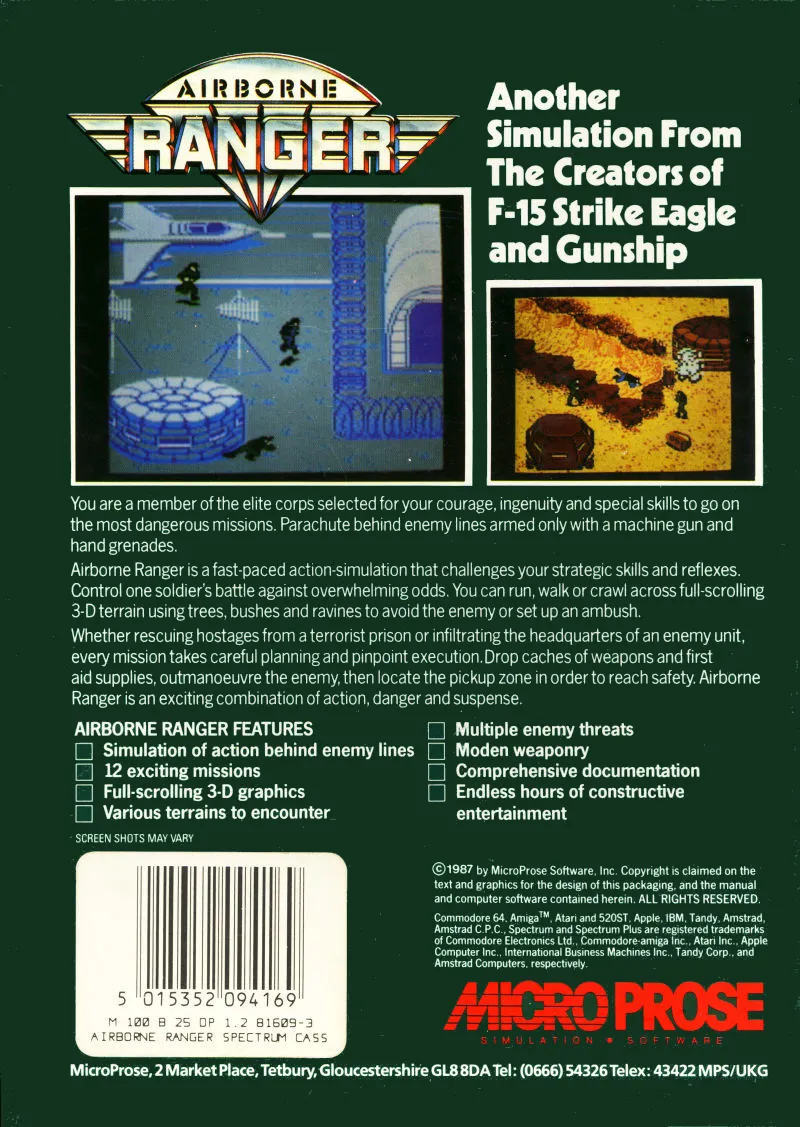 Airborne Ranger box back