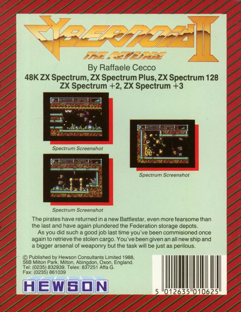 Cybernoid II: The Revenge box back