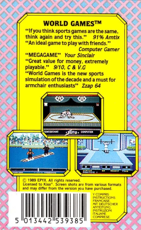 World Games box back