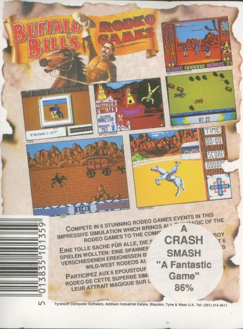 Buffalo Bill's Rodeo Games box back