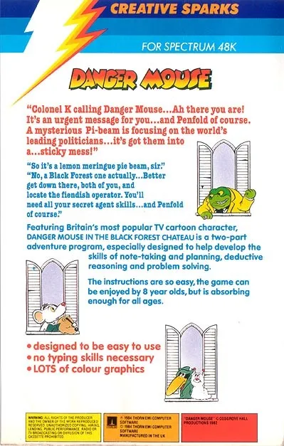 Danger Mouse in The Black Forest Chateau box back