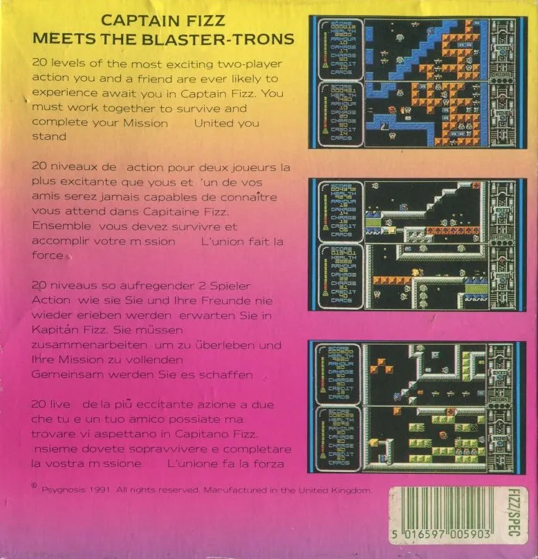 Captain Fizz Meets the Blaster-Trons box back