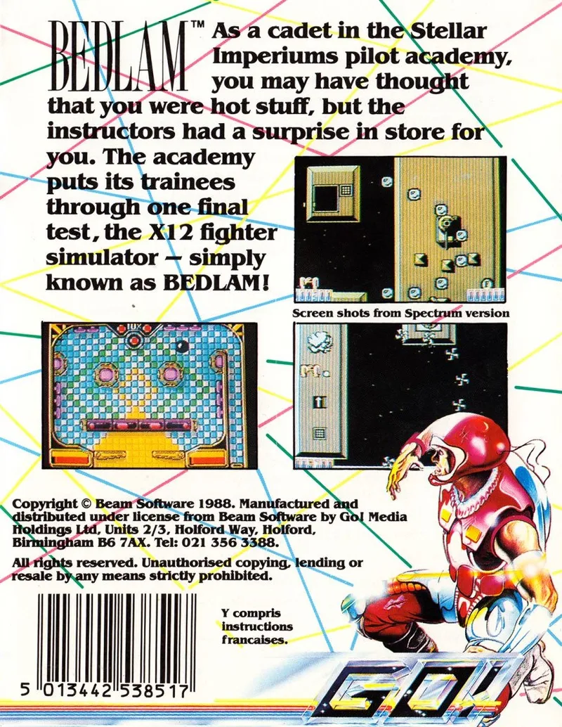 Bedlam (Go!) box back