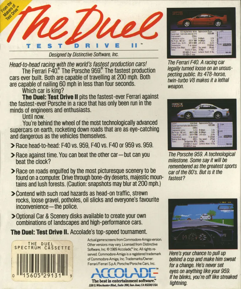 The Duel: Test Drive II box back