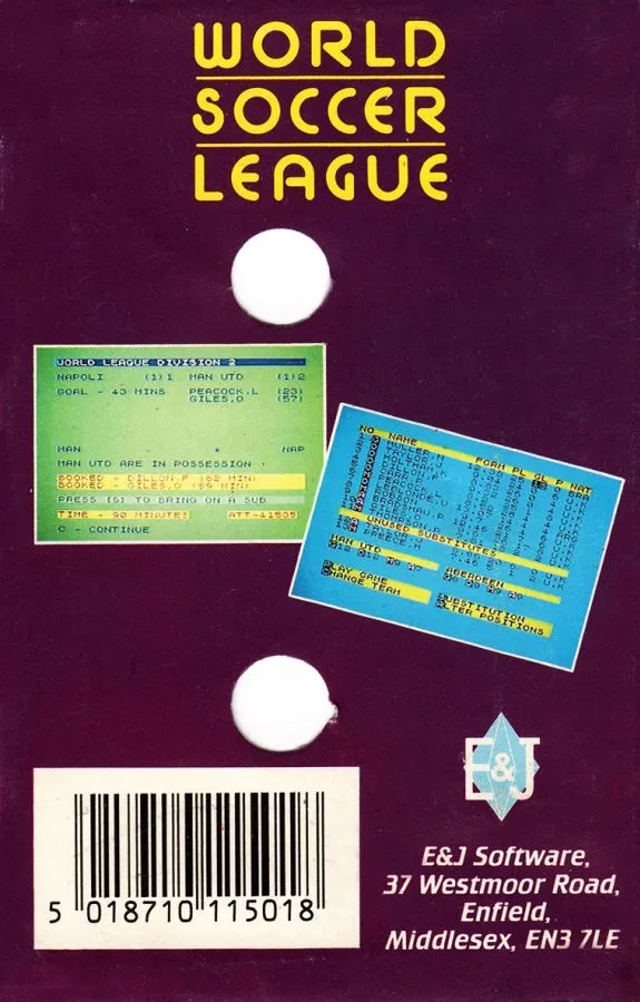 World Soccer League box back