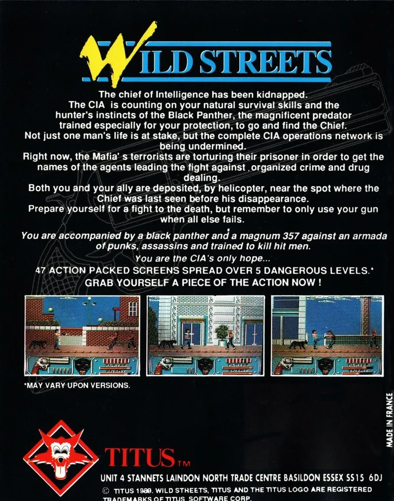 Wild Streets box back