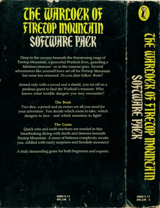 The Warlock of Firetop Mountain box back