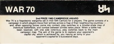 War 70 box back