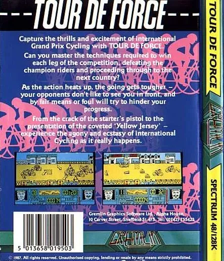Tour de Force box back