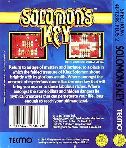Solomon's Key box back