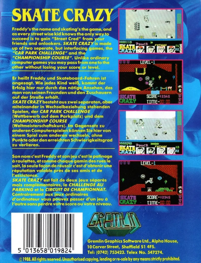 Skate Crazy box back