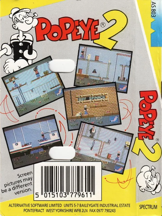 Popeye 2 box back